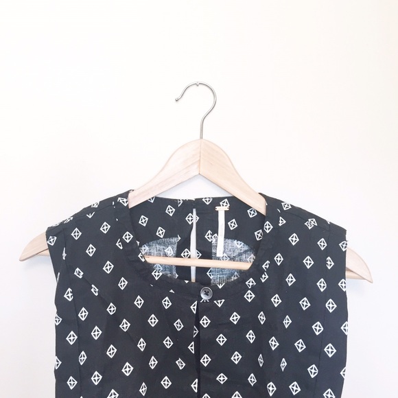 Free People Black Boxy Romper - Picture 2 of 4